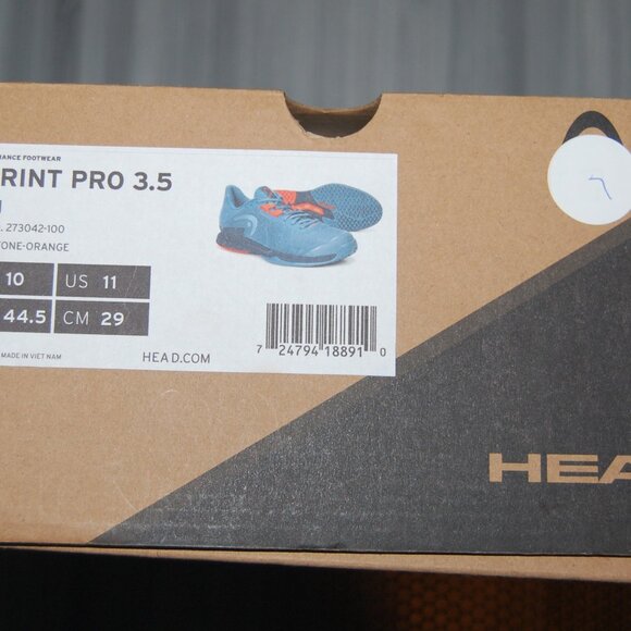 Head Sprint Pro 3.5 Bluestone Orange Tennis Shoes Men's Size 11 New in Box - Picture 16 of 16